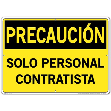 Vestil Aluminum Sign, 14-1/2" Height, 20-1/2" Width, Aluminum, Rectangle, Spanish SI-C-62-E-AL-080-S